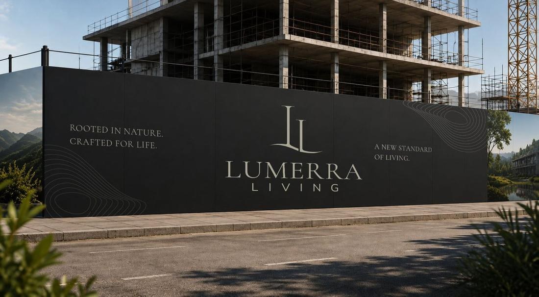 Lumerra Living branded architectural development mockup